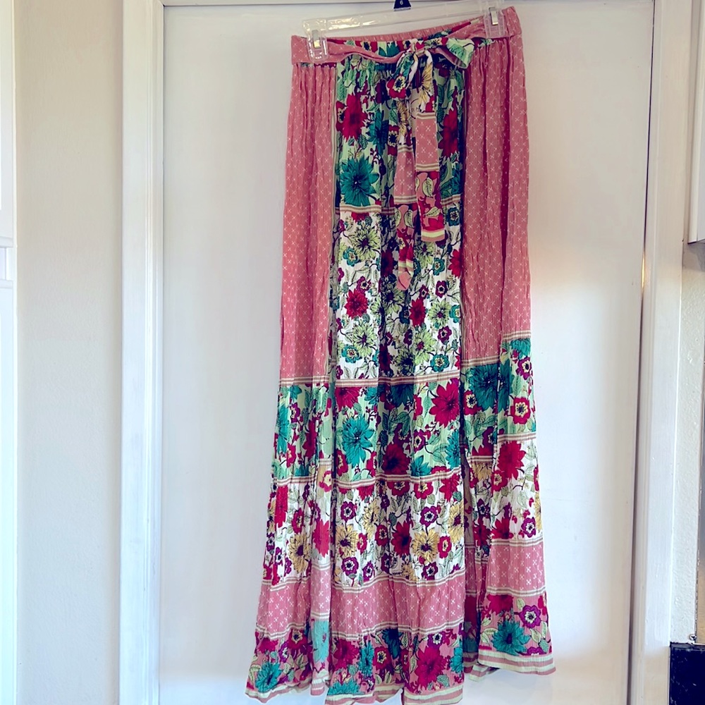 NWT Anthropologie RAGA Boho Floral Carmen Maxi Skirt Size Small
